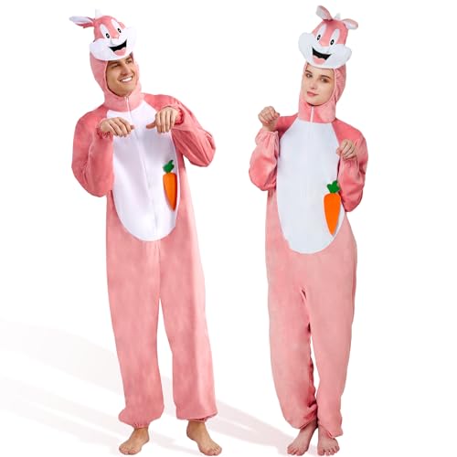 hasen kostüm adulte unisex onesie pyjama, ieeiluulu tieroverall für fasching (s)