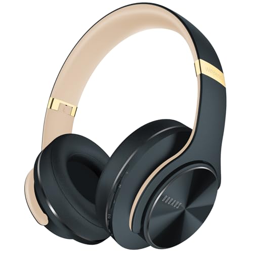 doqaus bluetooth kopfhörer over ear, kabellose hi-fi stereo mit mikrofon, 90 std akkulaufzeit