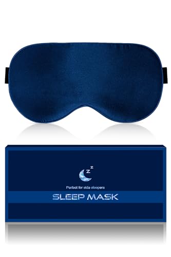 aosun seiden schlafmaske für seitenschläfer, 100% maulbeerseide, blau