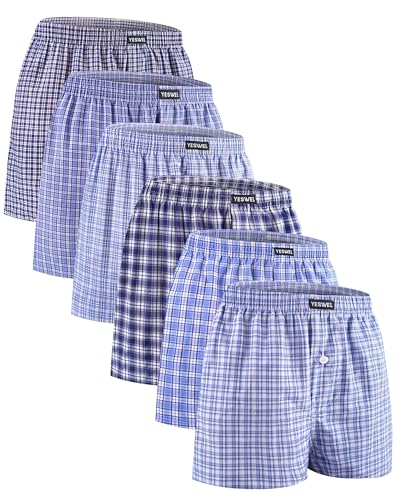 YESWEL Boxershorts Herren 6er Pack, 100% Baumwolle, atmungsaktive Retroshorts M-XXL
