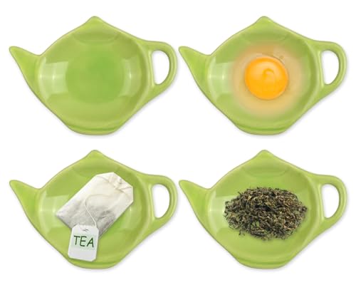 Produktbild: teekannen teebeutelhalter 4er set, scspecial untersetzer gewürzschälchen grün