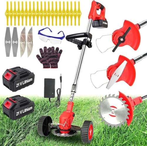 akku rasentrimmer 21v 4.0ah elektrischer garten trimmer mit klingen für hof und garten
