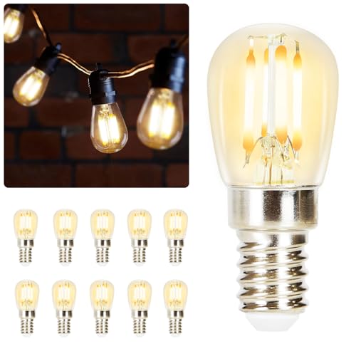 muyuua E14 warmweiß vintage glühbirne 10er pack 2700K 4W LED retro birne