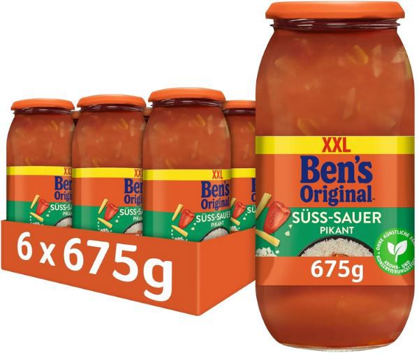 6er Pack Bens Original Süss-Sauer Pikant Sauce, 675g je 8,86 (statt 18)