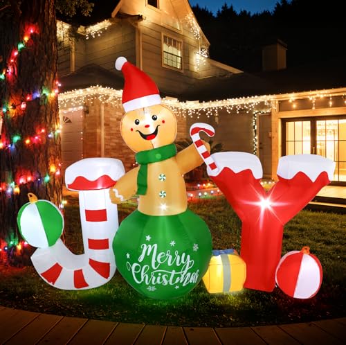 wothfav aufblasbarer weihnachts lebkuchenmann 8ft mit led-lichtern für garten terrasse