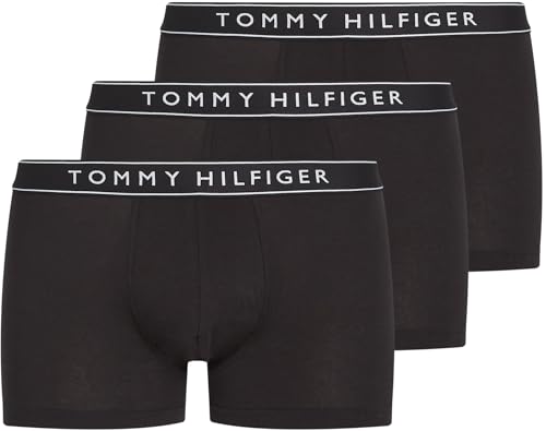 tommy hilfiger herren boxershorts trunks 3er pack logobund schwarz s