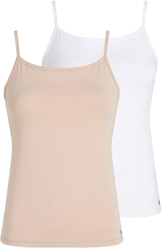 Produktbild: tommy hilfiger damen camisole 2 pack orange white misty blush gr. m