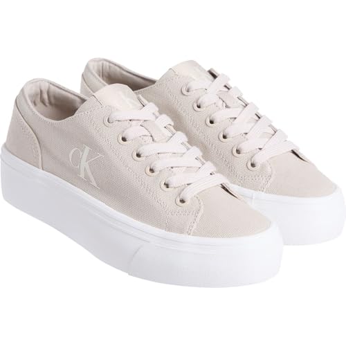 calvin klein damen flatform sneakers beige 41 eu vulc cv yw0yw01763