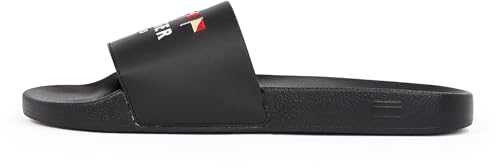 tommy hilfiger herren badeschuhe flags schwarz 43 mit logo