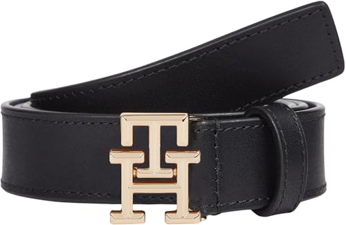 Produktbild: tommy hilfiger damen gürtel ledergürtel schwarz 2,5 cm 75 cm