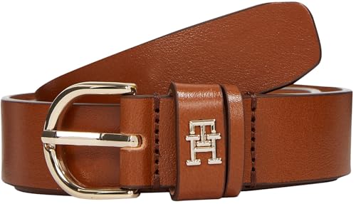 tommy hilfiger damen gürtel ledergürtel braun cognac 2,5 cm 85 cm