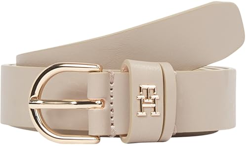 tommy hilfiger damen gürtel ledergürtel 2,5 cm beige sandalwood 90 cm