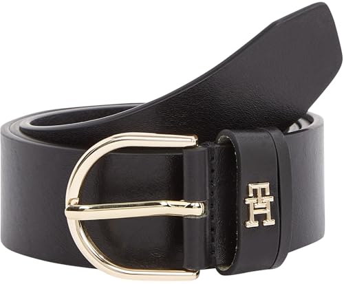 tommy hilfiger damen gürtel schwarz 3,5 cm mit dornschließe 75 cm