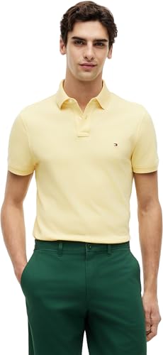 Tommy Hilfiger Herren Poloshirt Kurzarm Regular Fit Gelb Citronella S