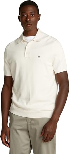 Produktbild: tommy hilfiger poloshirt herren kurzarm cotton elfenbein ivory petal s