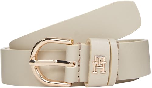 tommy hilfiger damen gürtel 2,5 cm beige ledergürtel sugarcane 90 cm