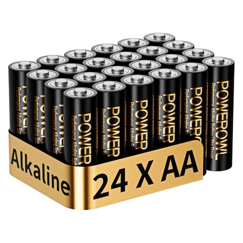 powerowl aa batterien alkaline 24 stück 1,5 v langlebig 10 jahre haltbarkeit