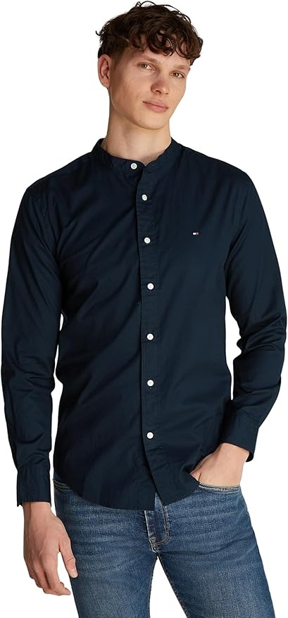 tommy hilfiger herren shirt flex poplin mao langarm size s, mw0mw39966