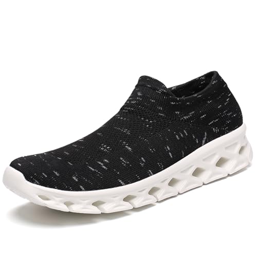 flarut slip-on sneakers herren damen joggingschuhe leichte atmungsaktive freizeitschuhe klassisches schwarz 36