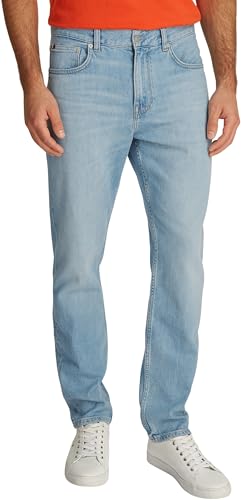 tommy hilfiger herren jeans straight leg hose heron blue 32w/33l, blau