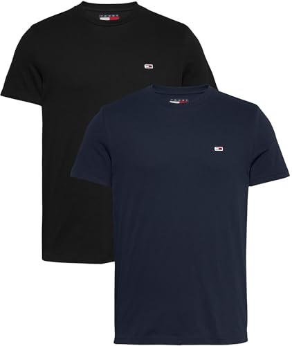 tommy jeans herren t-shirts kurzarm 2er pack baumwolle mehrfarbig XXL