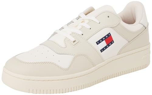 tommy jeans herren retro basket mt. white ivory 43 eu