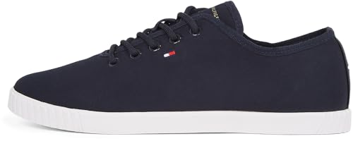 tommy hilfiger damen sneaker canvas lace up blau space blue 38