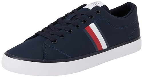 tommy hilfiger sneaker herren low top vulcanized blau 44 core stripes mesh