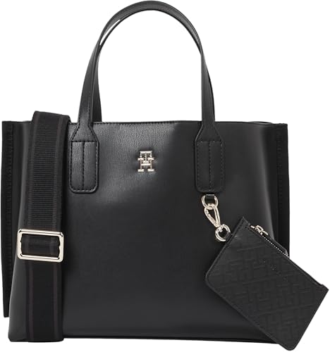 tommy hilfiger damen tote bag klein schwarz, einheitsgröße