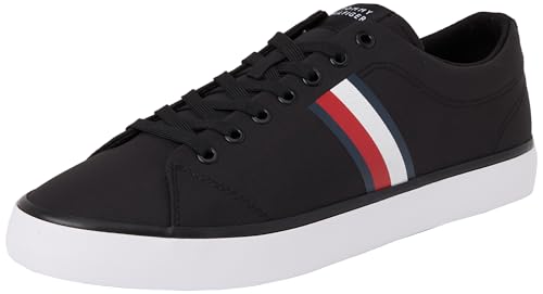 tommy hilfiger sneaker herren vulcanized low top schwarz 44 core stripes mesh