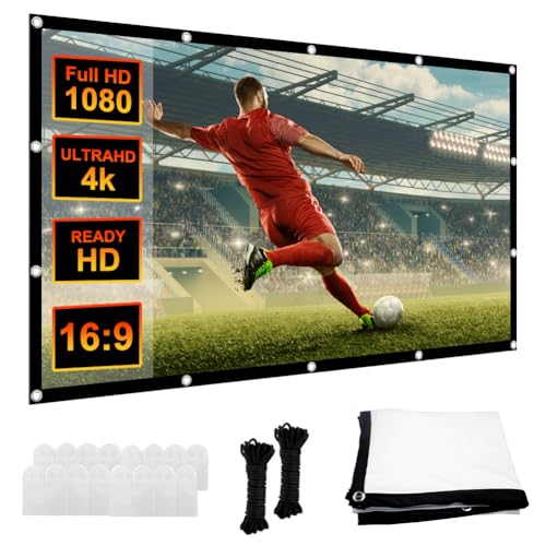 DASIAUTOEM beamer leinwand 100 zoll 16:9 hd 4k faltbar tragbar heimkino