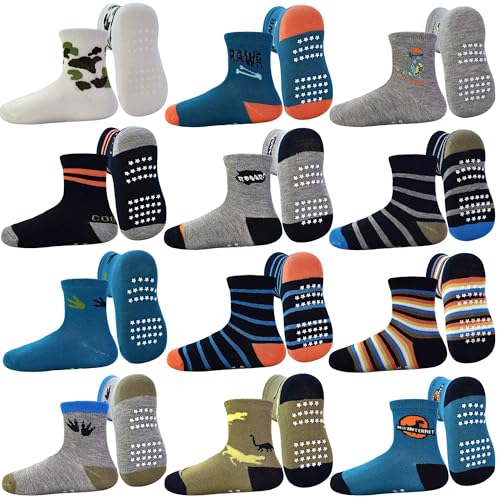 antirutschsocken kinder grpskcos 12 paar rutschfeste abs socken für jungen mädchen 6-12 monate