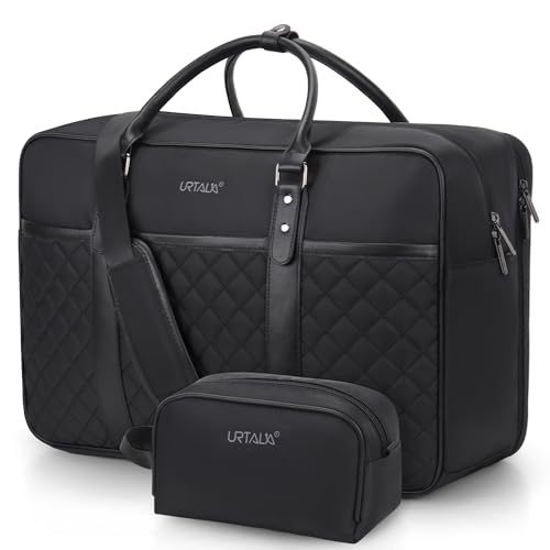 faltbare reisetasche urtala für herren und damen mit laptop-fach und kulturtasche schwarz