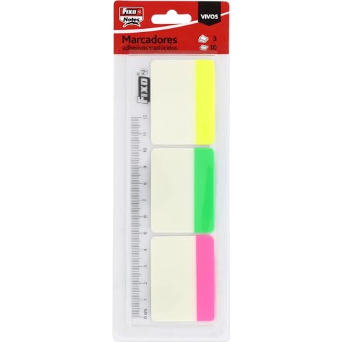 Produktbild: fiko notes 30 filzstifte fluoreszierend mit lineal 12 cm transparent 38 x 50 mm