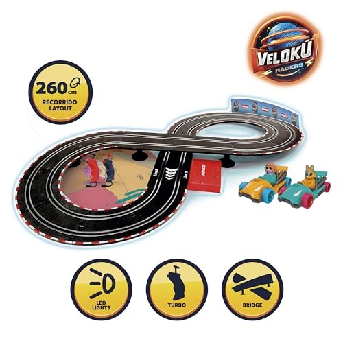 Ninco Velok Racers Desert Slotcar Bahn 2,60 m Strecke mit LED-Autos, ab 3 Jahren