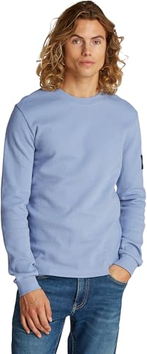calvin klein herren langarmshirt aus baumwolle blue tempest, gr. l
