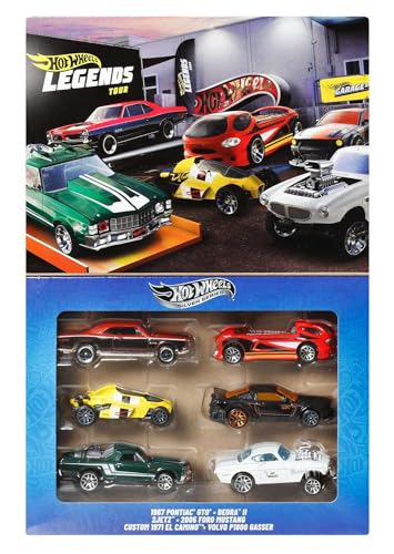 hot wheels spielzeugautos und -trucks 1:64, set mit 6 hw legends fahrzeugen