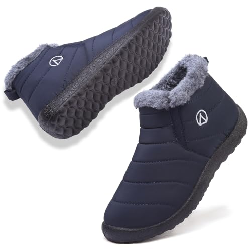 kinderschneestiefel rutschfest wasserdicht rokien warm gefüttert winterboots blau 33 eu