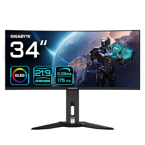 gigabyte mo34wqc 34" curved gaming monitor OLED WQHD 3440x1440 175Hz 0.03ms KVM