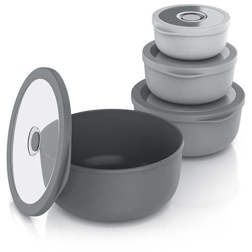 Produktbild: arendo schüssel set mit deckel 4er set rund 0,35 bis 2 liter