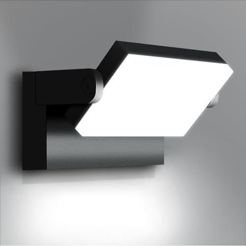 kingwen led wandlampe 6000k 40w aussenlampe schwenkbar ip65 schwarz innen außen