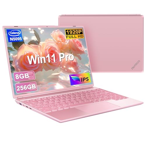 notodd laptop win11 14 zoll cpu n5095 8 gb 256 gb ssd 1 tb erweiterungen 2k bildschirm pink