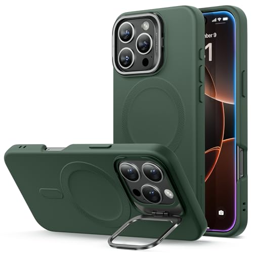 esr hülle für iphone 16 pro, magsafe kompatibel, militärstandard, klar, mit ständer