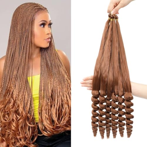lockige flechthaare loose wave 6 packs yaki-flechten 30# 18inch für häkeln und styling