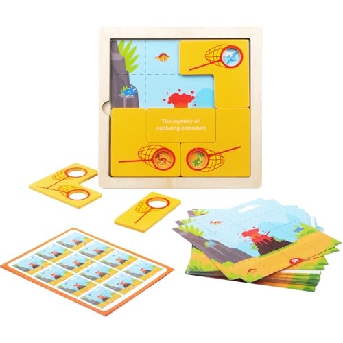 holzpuzzle dinosaurier spiel, montessori lernspielzeug ab 3 jahre für kinder