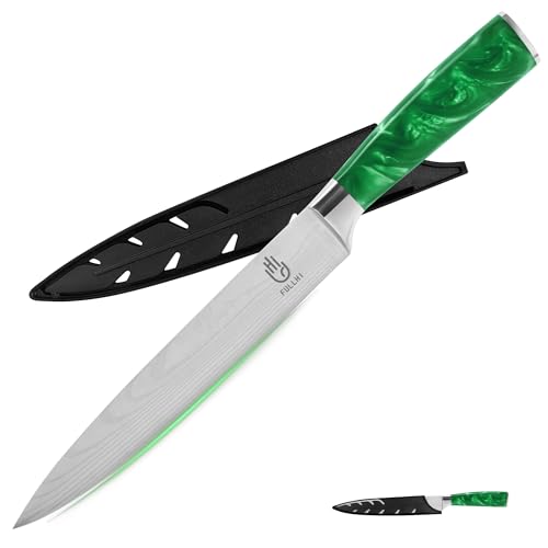 fullhi japanisches tranchiermesser 8 zoll edelstahl mit schnittschutz grün harz