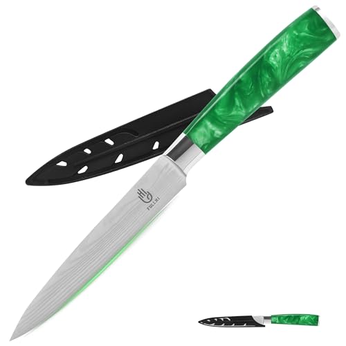 universalmesser 5-zoll japanmesser aus edelstahl von FULLHI mit scheide - mehrfarbiges harz