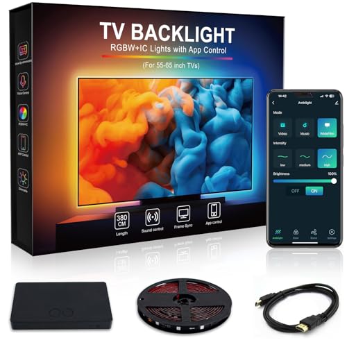 Produktbild: vkh tv backlight rgb led strip 3.8 m mit hdmi sync box und app kontrolle