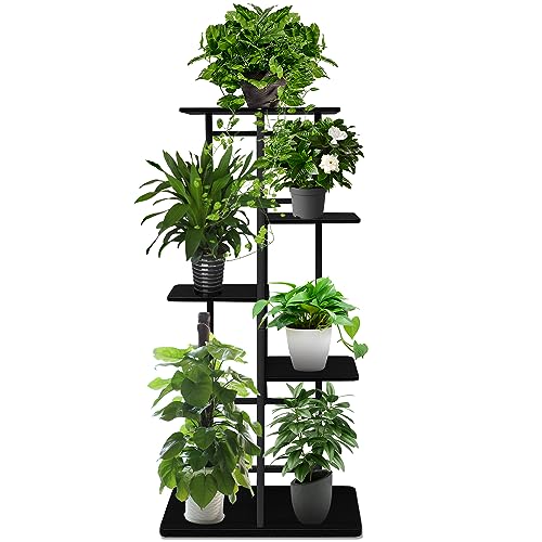 habown blumenregal pflanzenregal 5-tier für innen außen balkon garten schwarz