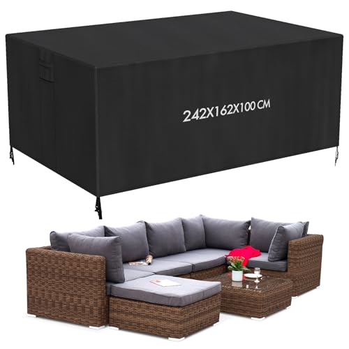 gartenmöbel abdeckung 242x162x100cm, 420d oxford gewebe schutzhülle für outdoor möbel